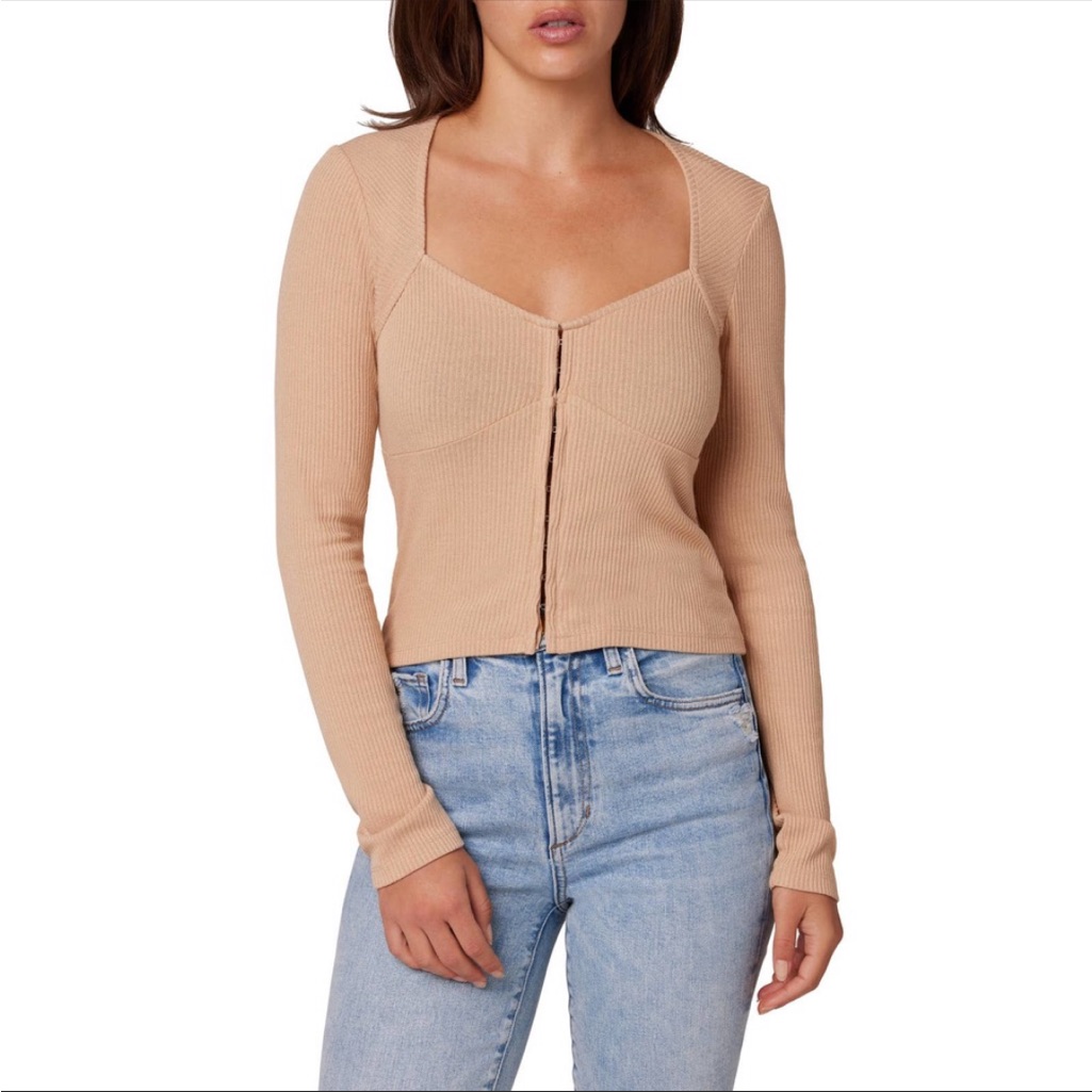 Nwt Favorite Daughter - Rib Bustier Top, Medium, Tan